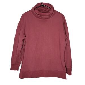Athleta Medium Spiced Cabernet Cozy Karma Funnel Neck Pullover Sweatshirt